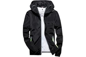 Men's Rain Hiking Jackets Waterproof Soft Shell Lightweight Hooded Raincoat Fashion Active Windbreaker Zip Up Hoodies