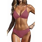 Yonique Womens Push Up Bikini Set - Two Piece Swimsuit V Neck Crisscross Back Bathing Suit 2025 Swimwear