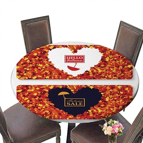 Amazon Com Polyester Fabric Round Tablecloth Autumn Sale