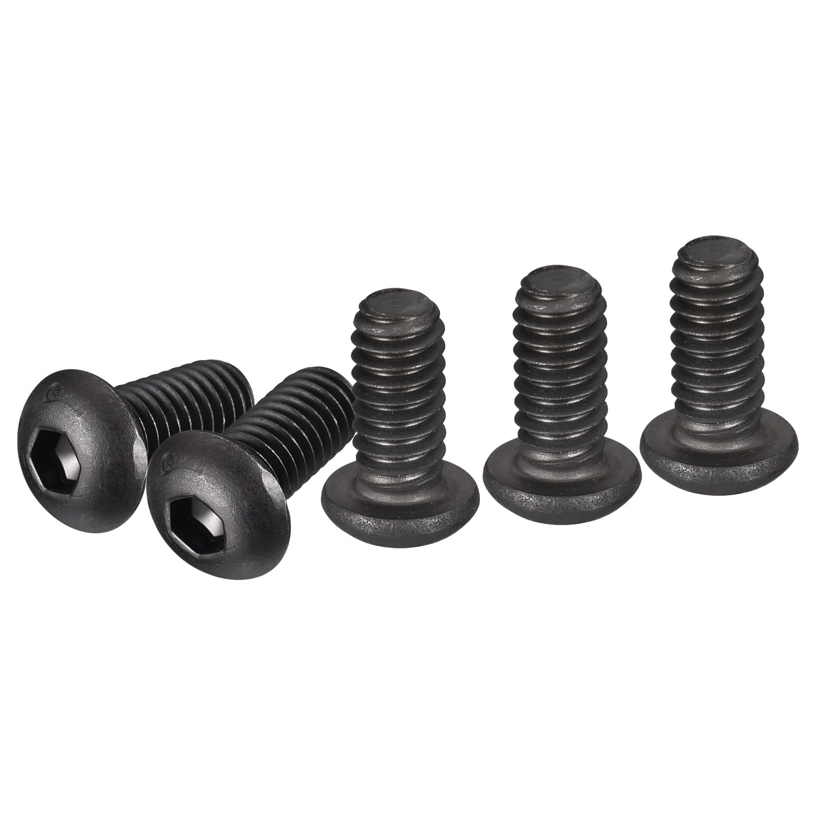 DTGN 1/4-20x1/2" Button Head Socket Cap Screws - 25Pack - Good for Machine - Carbon Steel Black Oxide - Hex Drive Full Thread UNC Fasteners — image 1