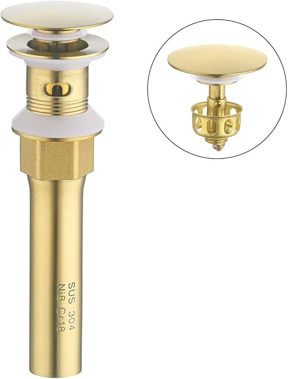 KES Bathroom Sink Drain Assembly with Strainer Pop Up Drain with