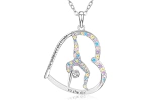 NORBU Gymnastics Necklace Gifts for Girls, Sport Gymnastics Equipment Stuff for kids, Team Spirit Coach Birthday Christmas Gift for Daughter Granddaughter