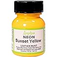 Angelus Neon-1 oz Leather Paint, Sunset Yellow