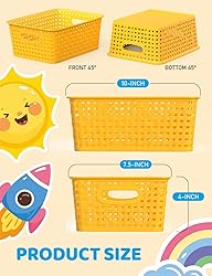 WYT 6-Pack Plastic Small Shelf Storage Weave