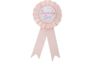 MIKOVIVI Birthday Girl Pin, Satin Ribbon Happy Birthday Badge Pin for Girl Women Party Button Brooch Clothing Celebration Decor Accessories