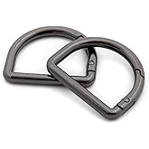 Metal D-Rings, 10 PCS Spring Opening Purse Making Clip Key Ring Holder (Gunmetal)