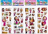 [RusToyShop] 4 psc sticker random masha and bear kids birthday party favor childrens presents boys and girls gift party CAKE TOPPER supplies table party treats