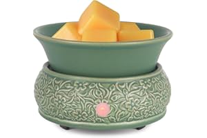 mocosa Wax Melt Warmer Ceramic Wax Warmer,3-1 Candle Wax Warmer for Scented Wax Burner Electric Wax Melter as Gifts for Moms Grandma Women Girls(Green)