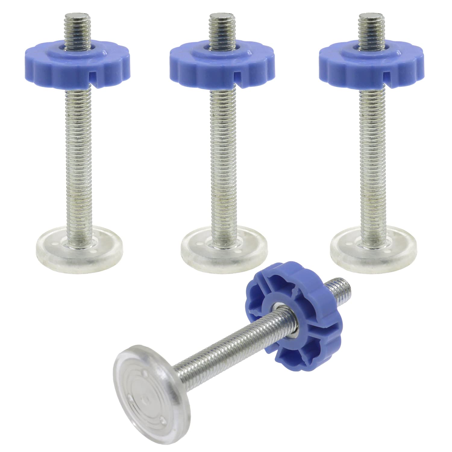 DBOO 4 Pack Pressure Mounted Baby Gates Threaded Spindle Rods,M10 Walk Thru Gates Accessory Screw Bolts Kit for Baby Safety Gates Pet Dog Gate Stair Gates(Blue)