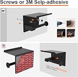Ibergrif Black Stainless Steel Toilet Roll Holder Shelf Wall Mount Self Adhesive view 4