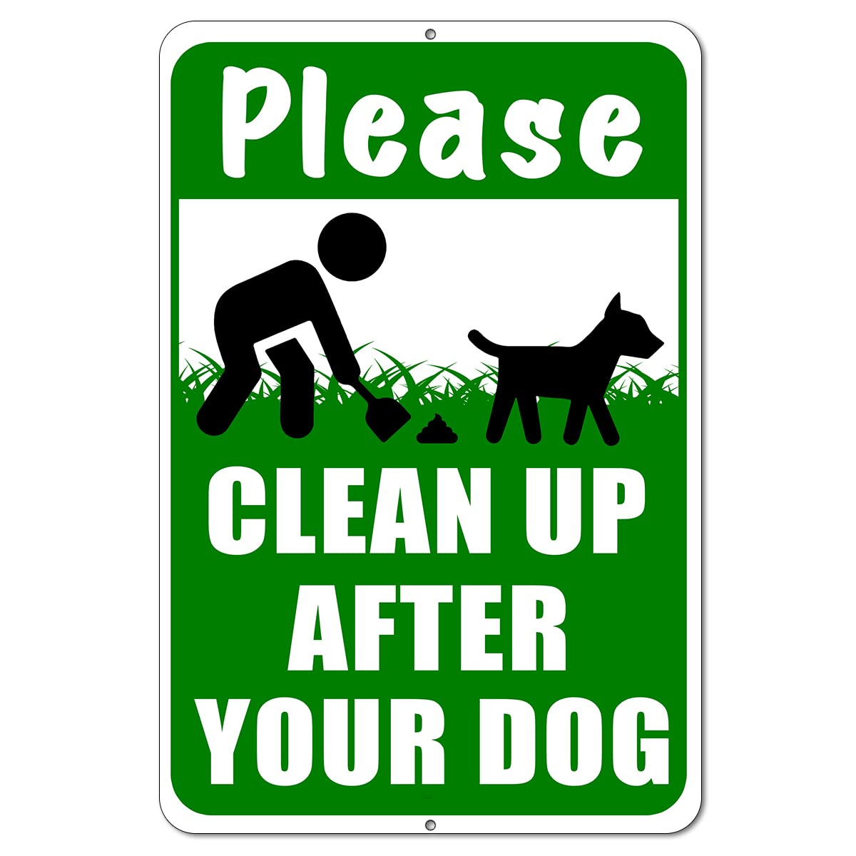 Photo 1 of Clean Up After Your Dog Sign, 12x8 Aluminum Dog Signs No Pooping and Peeing, Please Pick Up Your Dogs Poop