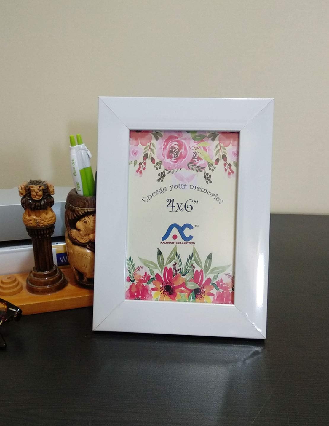 Aadinath Collection Photo Frame (White, 4 x 6)