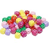 Tupalizy 8mm Acrylic Dice Beads Mini 5 Sided Dice Charms for Bracelets Jewelry Making Keychain Necklaces Earrings DIY String Crafts Board Games Classroom Family Party Gifts,50PCS