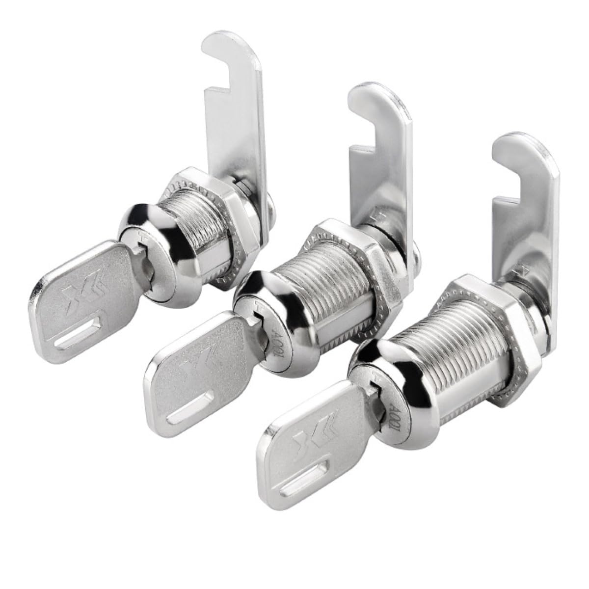 HOUSON Pack of 3 Letter Box Lock, Cabinet Door Lock, Drawer Lock, Chest of Drawers Lock, Cylinder Cam Lock (20 mm)