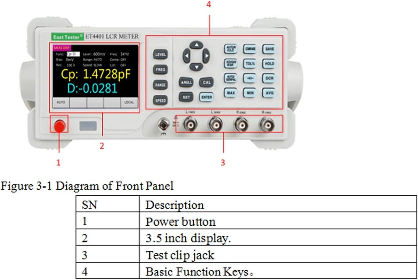 LIANGANAN Benchtop Digital LCR Meter ET4401Desktop LCR Bridge with USB