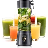 Personal Size Portable Blender Make Smoothies - 12oz Mini Blender Juice Cup | Small Blender with 6 Steel Blades, BAP-Free, Powerful Blend, Easy Clean, Lightweight, Suit in Office, Gym, Home