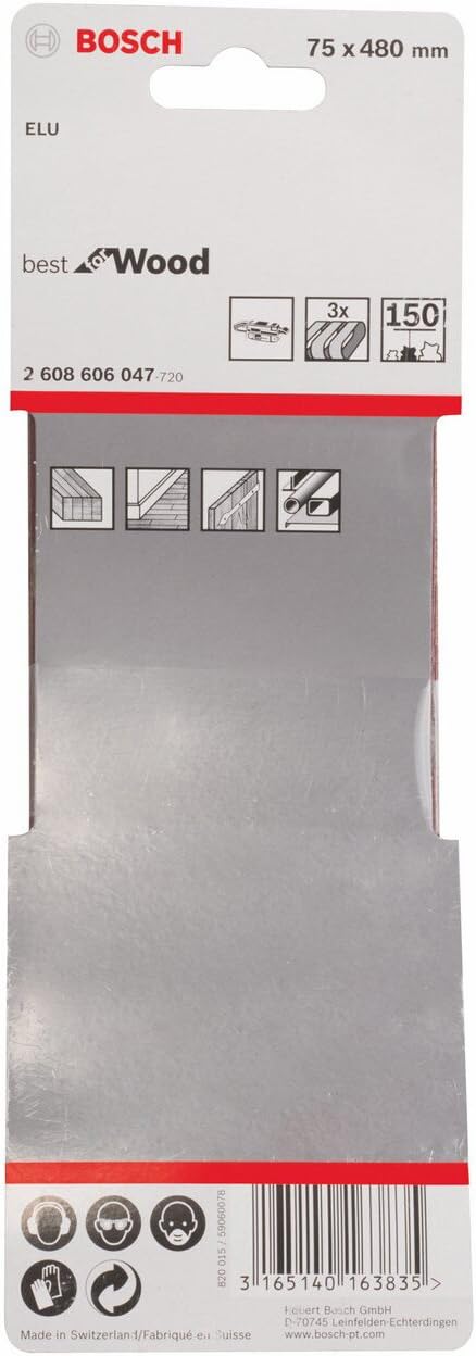 Bosch 3X PRO Paint on Wood and Hardwood X440 Sanding Belt for Sanders (for Paint on Wood Hardwood, 75 x 480 mm, Grit 150 - Image 3