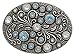 Rhinestone Crystal Belt Buckle Antique/Brass Oval Floral Engraved Buckle