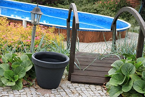 Blumentopf Pflanztopf Pflanzkübel Massiver Kunststoff Classic Blumenkübel Anthrazit Größen wählbar (57cm) von rg… – Bild 3
