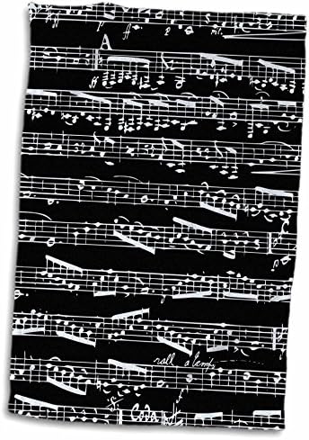 3D Rose Black and White Notes-Stylish Sheet Music-Piano Notation-Contemporary Musician Gifts Hand/Sports Towel, 15 x 22 3D Rose Black and White Notes-Stylish Sheet Music-Piano Notation-Contemporary Musician Gifts Hand/Sports Towel, 15 x 22