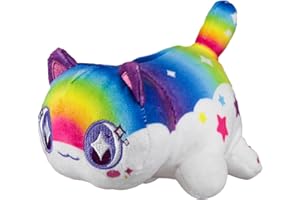 WOMISE Cat Stuffed Animal Plush,Mee-Meow Cute Anime Cartoon Stuffed Animal Figure Toy Plush Pillow (Rainbow Cat)