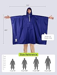 SaphiRose Hooded Rain Poncho Waterproof Raincoat
