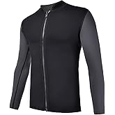 REALON Wetsuits Top Jacket Women Men 2mm Neoprene Long Sleeve Shirt 3mm Front Zipper Vest Wet Suit Keep Warm for Adult Youth Kids Diving Surf Swim Water Sports