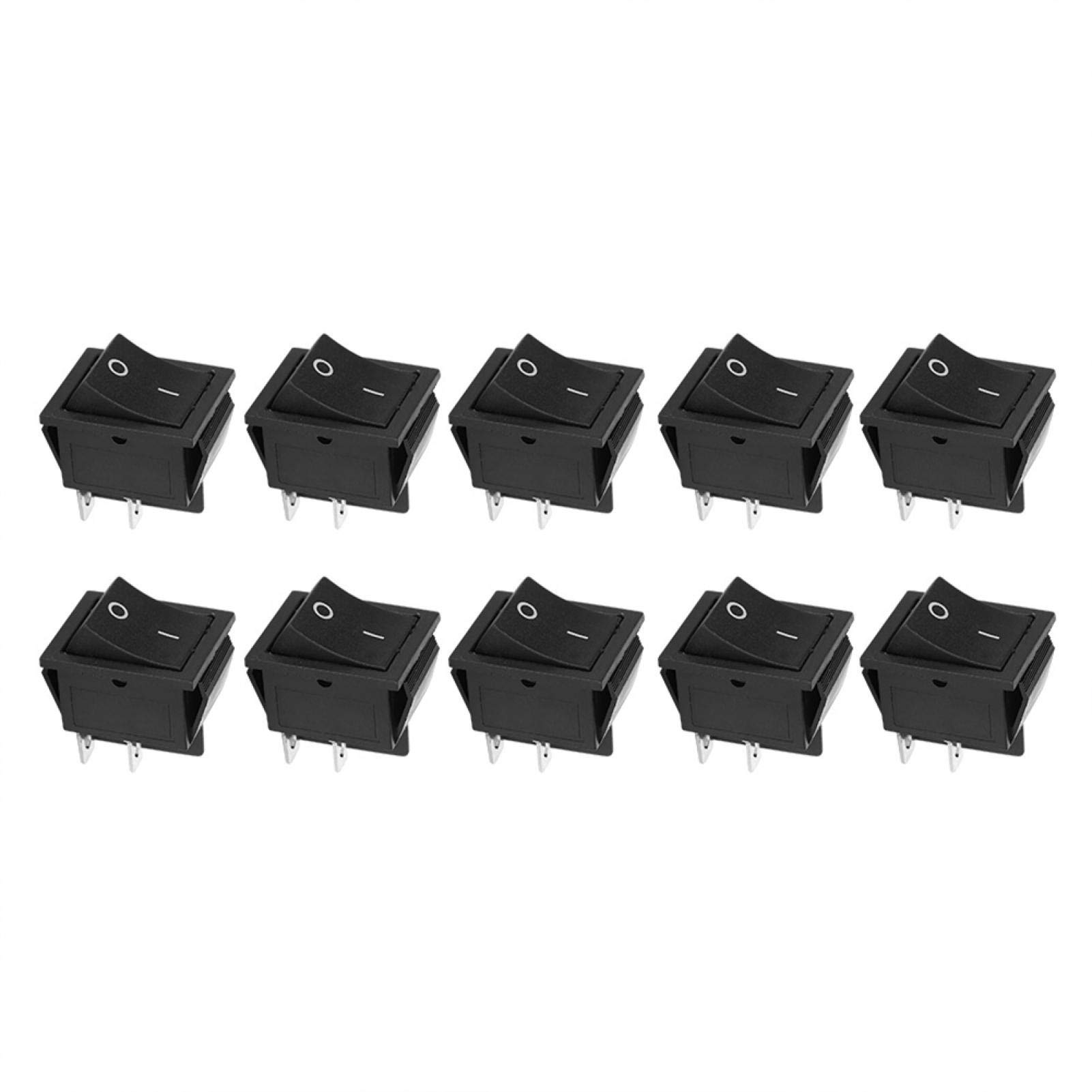 Switch Rocker 10PCs Momentary Rockers Square Switch Auto Boat Toggle Switches 2‑Position On/Off Button Heat Resistance Industrial Accessories for Household Appliances 4‑Pin KCD4