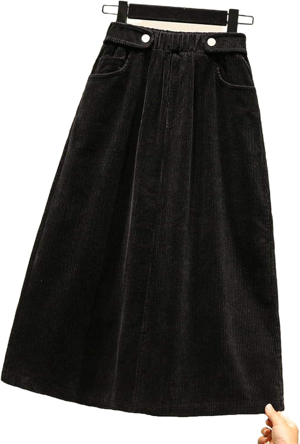 Skirts Plus Size Women Corduroy Autumn Winter Vintage Harajuku Loose ALine Female Long High