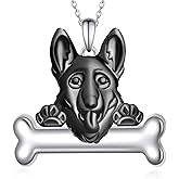 jiulegufa German Shepherd Necklace 925 Sterling Silver Cute German Shepherd Necklace Dog Jewelry Gifts for Men Women