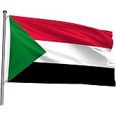 Sudan Flag 4x6FT Sudanese National Polyester Flag With 2 Grommets For Patriotic Sudanese Themed Festival Events Party Decoration (Sudan, 4x6FT)