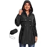 Avoogue Packable Women Waterproof Lightweight Rain Jackets Active Outdoor Hooded Raincoat