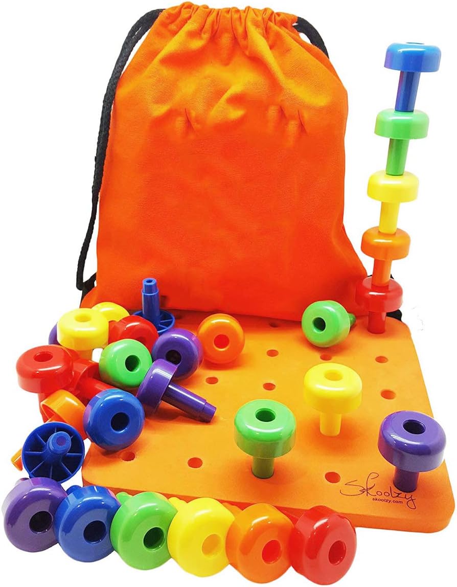 stacking peg board set toy