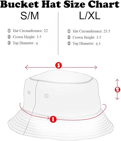 bucket hat size chart