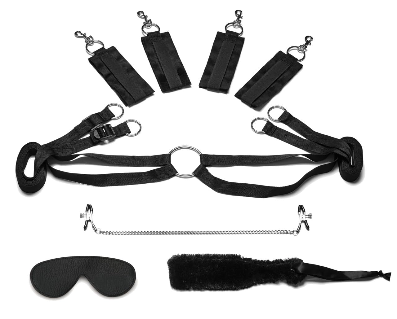 Glas Lux Fetish Fuzzy Lovers Bedspreaders Set, Black