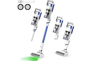 AYONTIN Cordless Vacuum Cleaner, Powerful Brushless Motor Strong Suction Stick Vacuum Cleaner, LED Display vacuum, 2500 mAh Detachable Battery, 45 Mins Runtime for Home Pet Hair Carpet Hard Floor,Blue