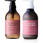 LIKOA, Moist and Chill Hydrating Shampoo and Treatment Set, for Damaged and Frizzy Hair, Botanical Hair Care, Oriental Floral Scent, Made in Japan, 16.9/17.64 Fl oz
