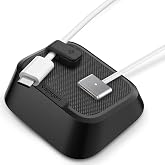 Spigen Magnetic Cable Holder, Desktop Cord Organizer Non-Slip Weighted Base | Holds 3 Cords, for Phone Charger, USB-C, Lightning, HDMI, MagSafe 3, Watch Chargers, Universal Cables for Nightstands, Desks