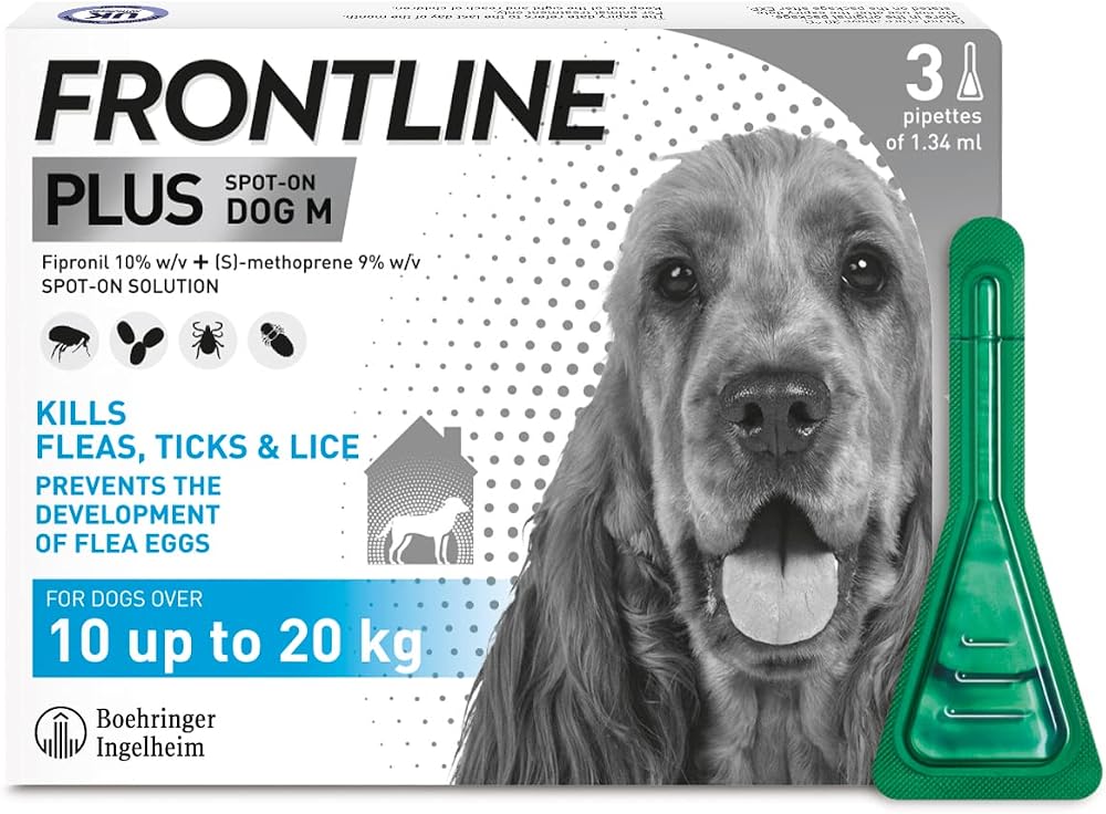 FRONTLINE Plus Flea & Tick Treatment for Medium Dogs 3 Pipettes