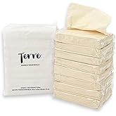 Terre Bamboo Car Tissue Refills, 3-Ply, Unbleached, 8 Pack (320 Sheets Total), FSC-Certified, Facial Tissues Refills for Car Visor Tissue Holder, Travel Tissue Tubes Box Container, Sustainable