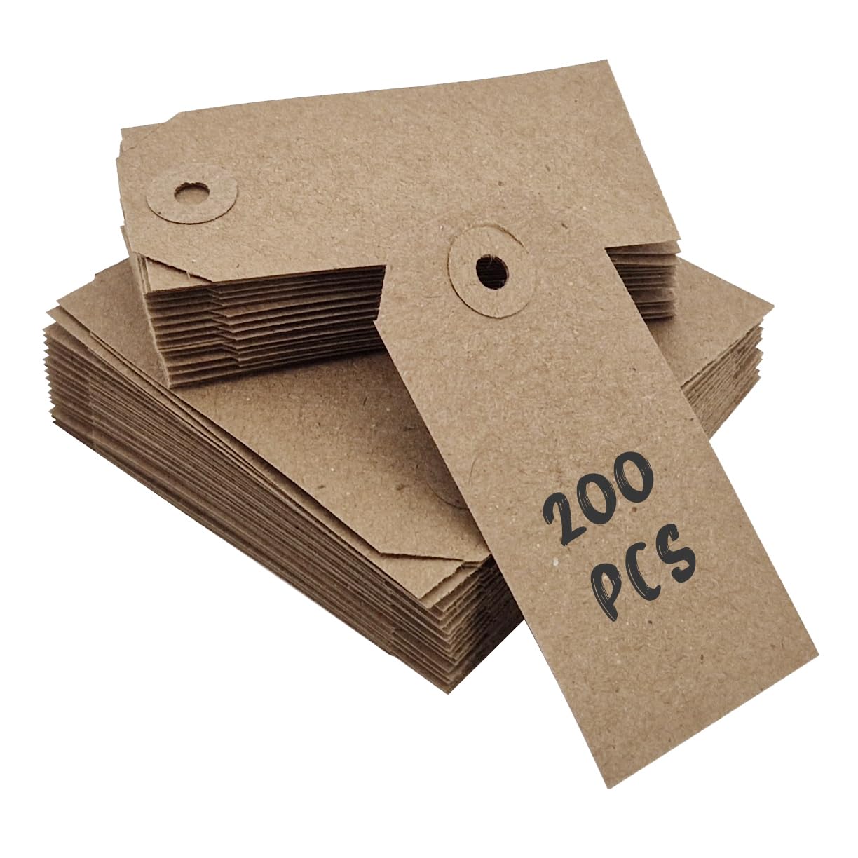 Swift Unstrung Tags Brown Reinforced Card Clothing Parcel Label Gift Swing Tickets Kraft Price Labelling 83mm x 41mm (Pack of 200) — image 1