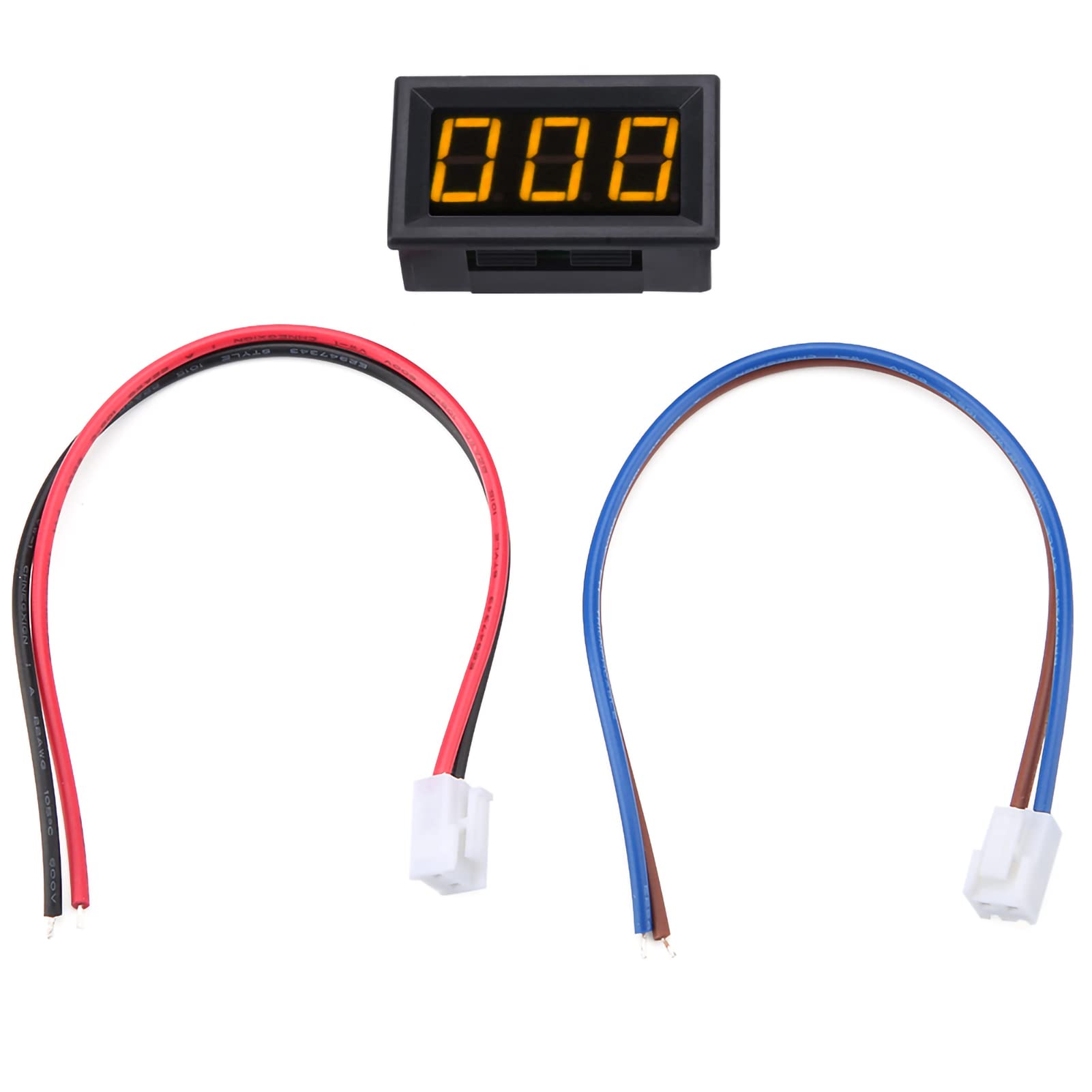 Digital Ammeter DC0-1A 3-Digit LED Panel Mount Micro-Adjustable Current Meter (Yellow)
