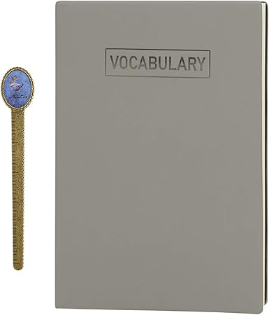 Amazon 英語ノート A5 ノート 手帳 単語ノート 横罫 8mm メモ帳 見開き 学習帳 罫線ノート 英語 練習 暗記 分厚い Pu 防水 見やすい しおり付き 物差し 子供 学生 大学生 大人 勉強 ビジネス グレー ノート