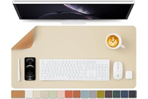 HOMIEAZICOZI Cork Desk Mat - Dual-Sided Desk Pad for Office and Home - Desk Organization and Accessories - Ideal for Large Mouse Pad and Desk Mats on Top of Desks(Beige,31.5"x 15.7")