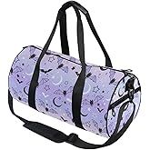 Sletend Round Duffel Sports Bag Purple Bat Moon Lightweight with Inner Pocket Gym Bag for Men Women Duffle Bag for Travel Sports