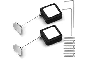 I3C 1.5M/4.9Ft Retractable Remote Control Cable Tether Lock-2 Pack, Remote Leash with Screws, Remote Control Anti-Lost Rope, Remote Control Security Lock for TV, DVD