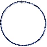 Zoryxia Blue Tennis Necklace for Women, Dainty Cubic Zirconia Choker Chain, Elegant Blue Jewelry Gift for Party or Daily Wear