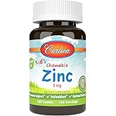 Carlson - Kid's Chewable Zinc, 5 mg, Health Support, Natural Mixed Berry Flavor, 160 Tablets