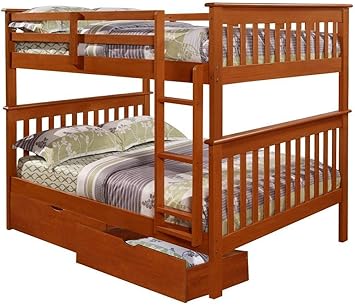 Amazon Com Donco Kids Mission Bunk Bed Light Espresso Full Full W