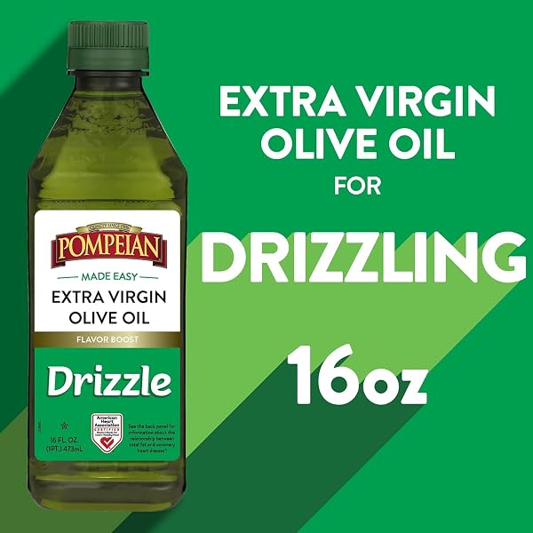 POMPEIAN MADE EASY DRIZZLE EXTRA VIRGIN OLIVE OIL, CONTAINS POLYPHENOLS, FIRST COLD PRESSED, 16 FL OZ